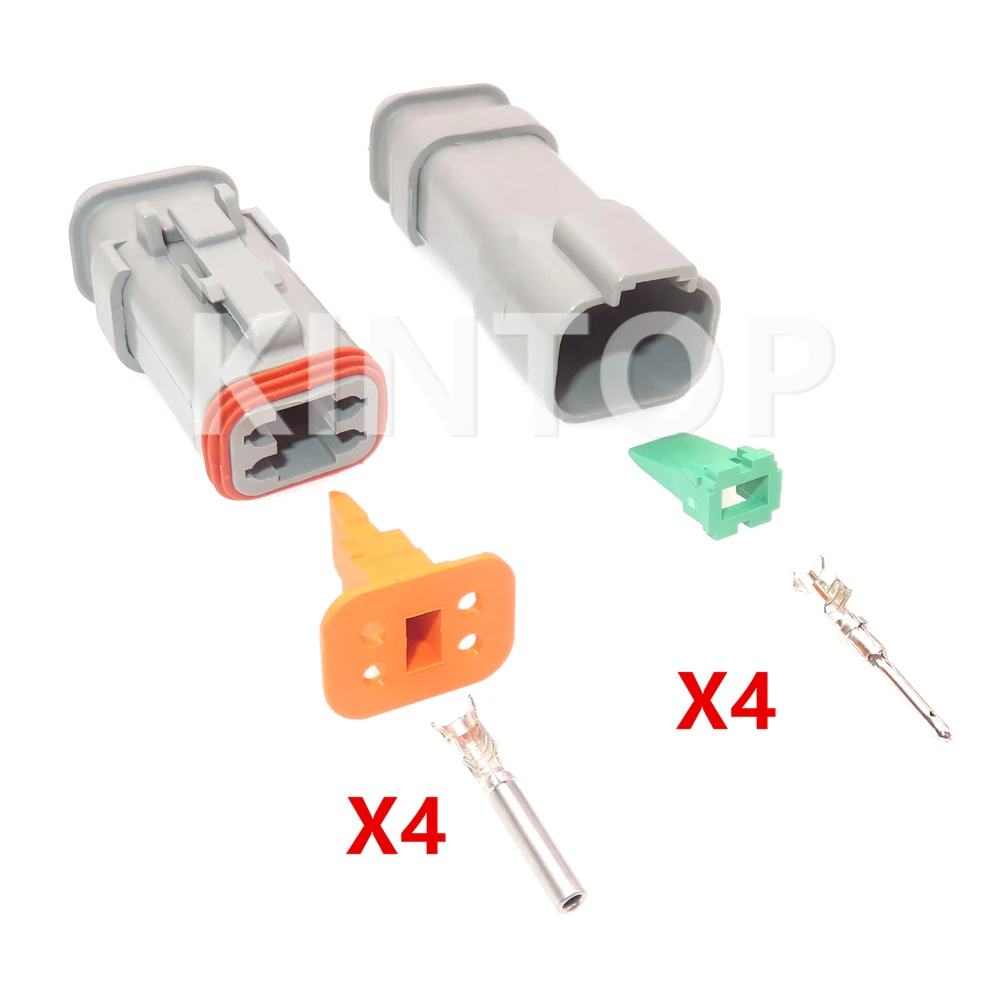 1 Set 4 Pins DT04-4S-E008 AC Assembly Car Plastic Housing Sealed Connector DT04-4P-E008 Auto Electric Cable Waterproof Socket