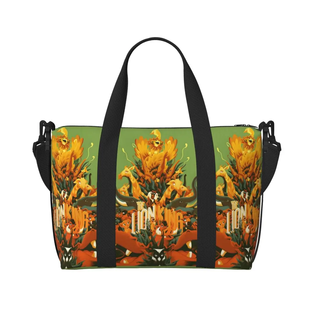 

Пляжная большая сумка «Король Лев» на заказ для женщин, очень большие сумки для спортзала с героями мультфильмов, дорожные сумки для покупок