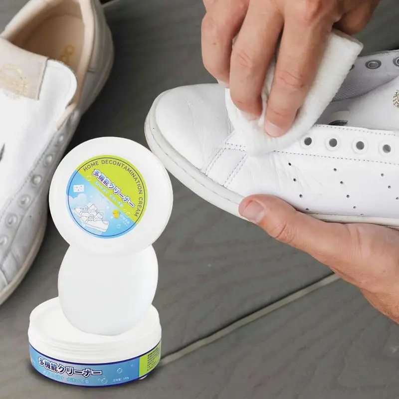 White Trainer Cleaner Shoe Cream Polish Cleaner Multi-functional Shoe & Boot Cream Polish Stain Removal Cream For Leather Shoes