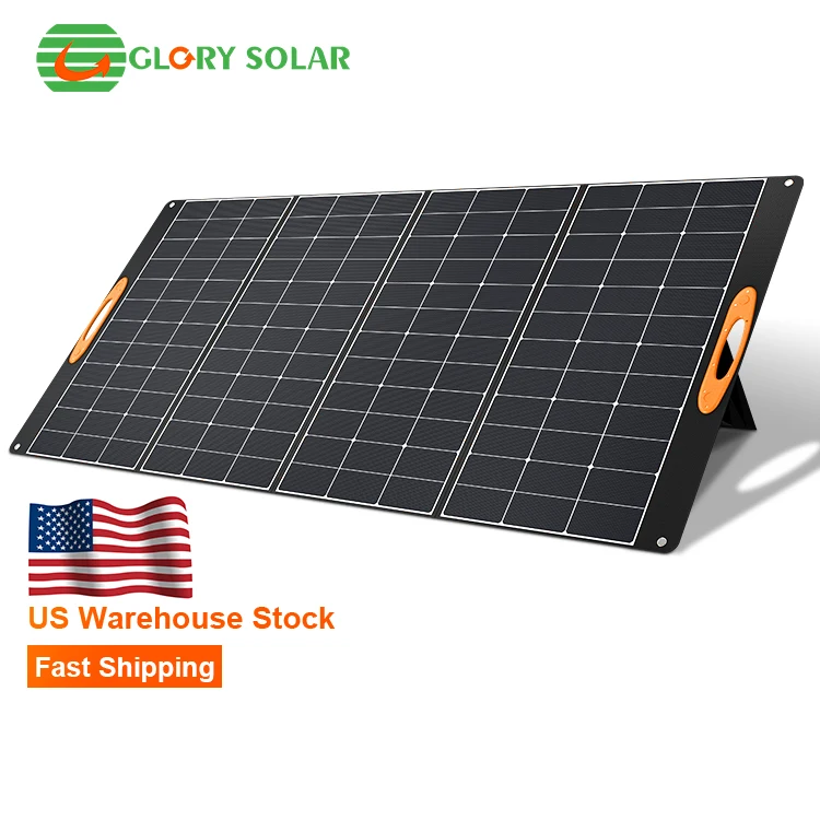 

US Warehouse 400W Sunpower ETFE flexible portable foldable solar panel folding solar panel blanket for outdoor camping