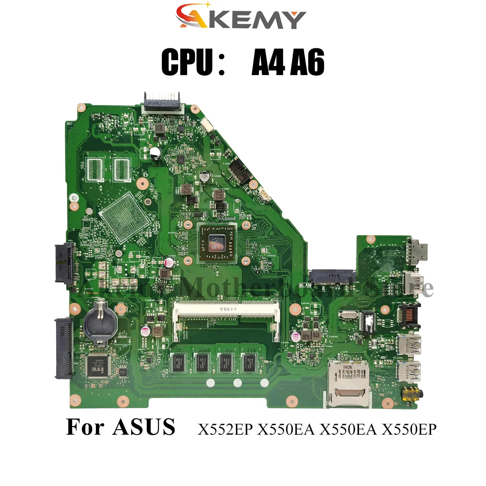 

X550EA Laptop Motherboard For ASUS VivoBook X552EP X550E Y582E X550EA X550EP Y581E F550WE X552W Mainboard W/ A4 A6 CPU fast ship