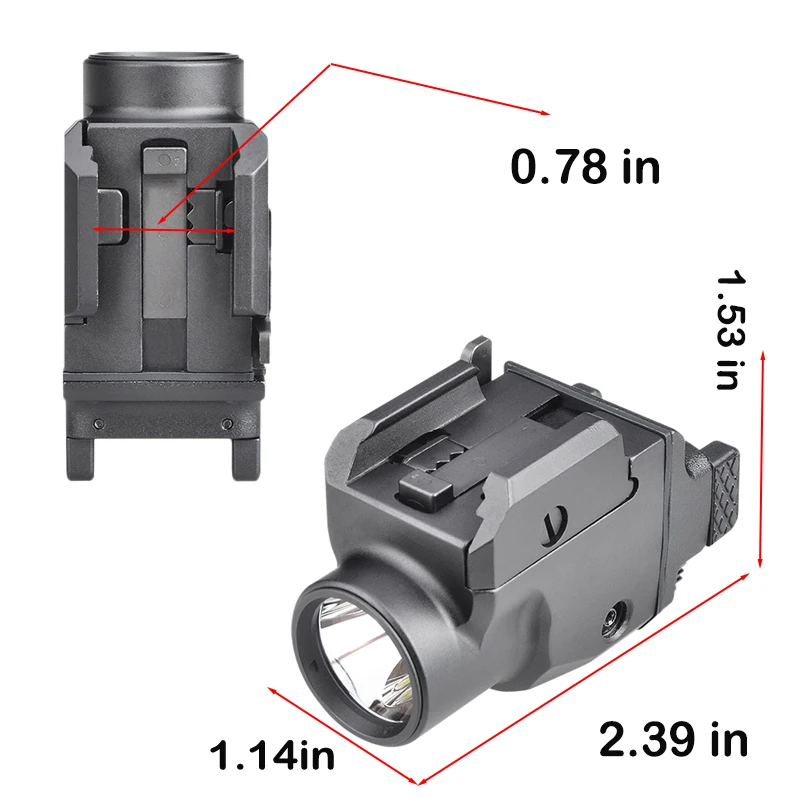 Imagem -04 - Poderosa Mini Lanterna Tática Led 1200lm com Laser Luz de Pistola Tática Ajuste para Padrão 2022 mm Richfire-sfd090