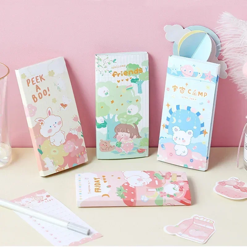 8 Pcs Set Combination Color Sticky Notes Stationery, Cute Long Sticky Notes, Student Notes Index Stationery Store Sticky Notes