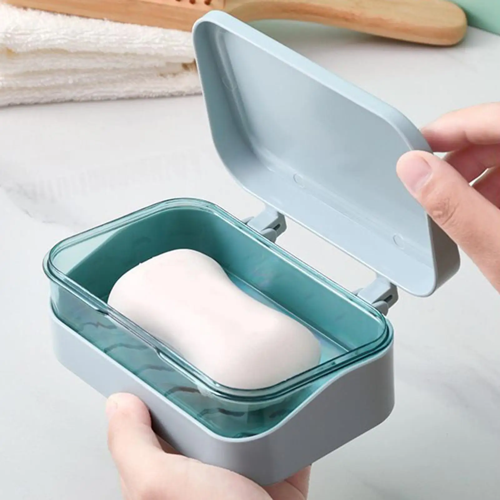 Double Layer Soap Box Travel Soap Dish With Drainage System Transparent Storage Container For Bathroom