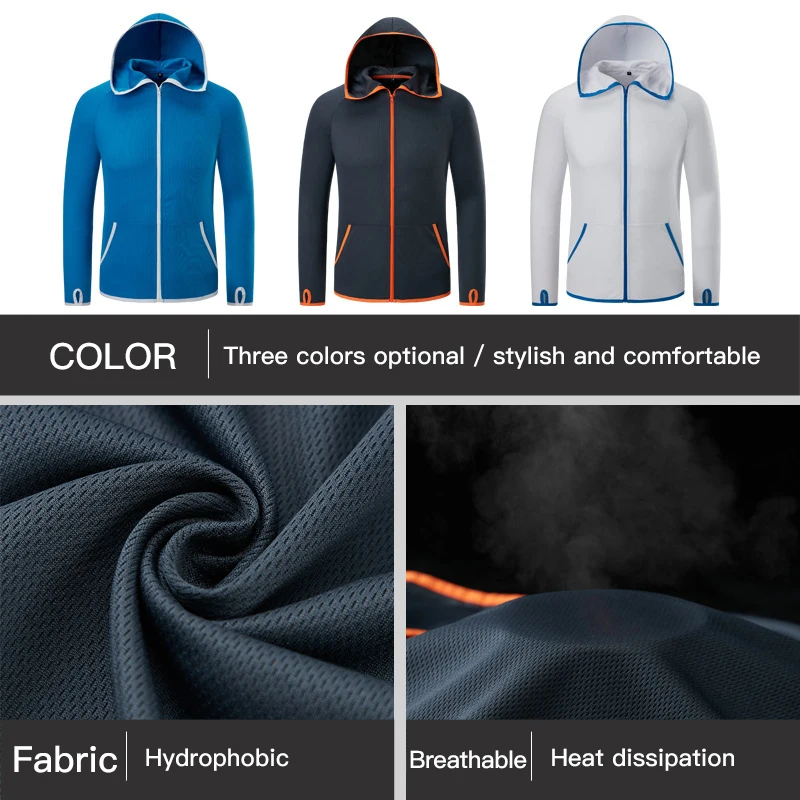 Brand New Ice silk Water Repellent Fishing Clothes Tech Hydrophobic Clothing Listing kleding Outdoor Camping Hooded Men Jackets