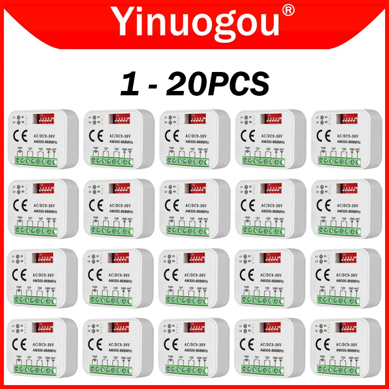 RX-MULTI Universal Garage Door Remote Control Receiver RX MULTI Receiver 433 a 868 900 MHz 9-30V Gate Controller Switch Opener