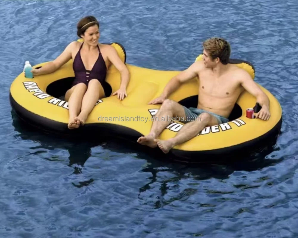 

Number Eight Shaped Inflatable Raft Two Man Inflatable Swimming Ring with Handles