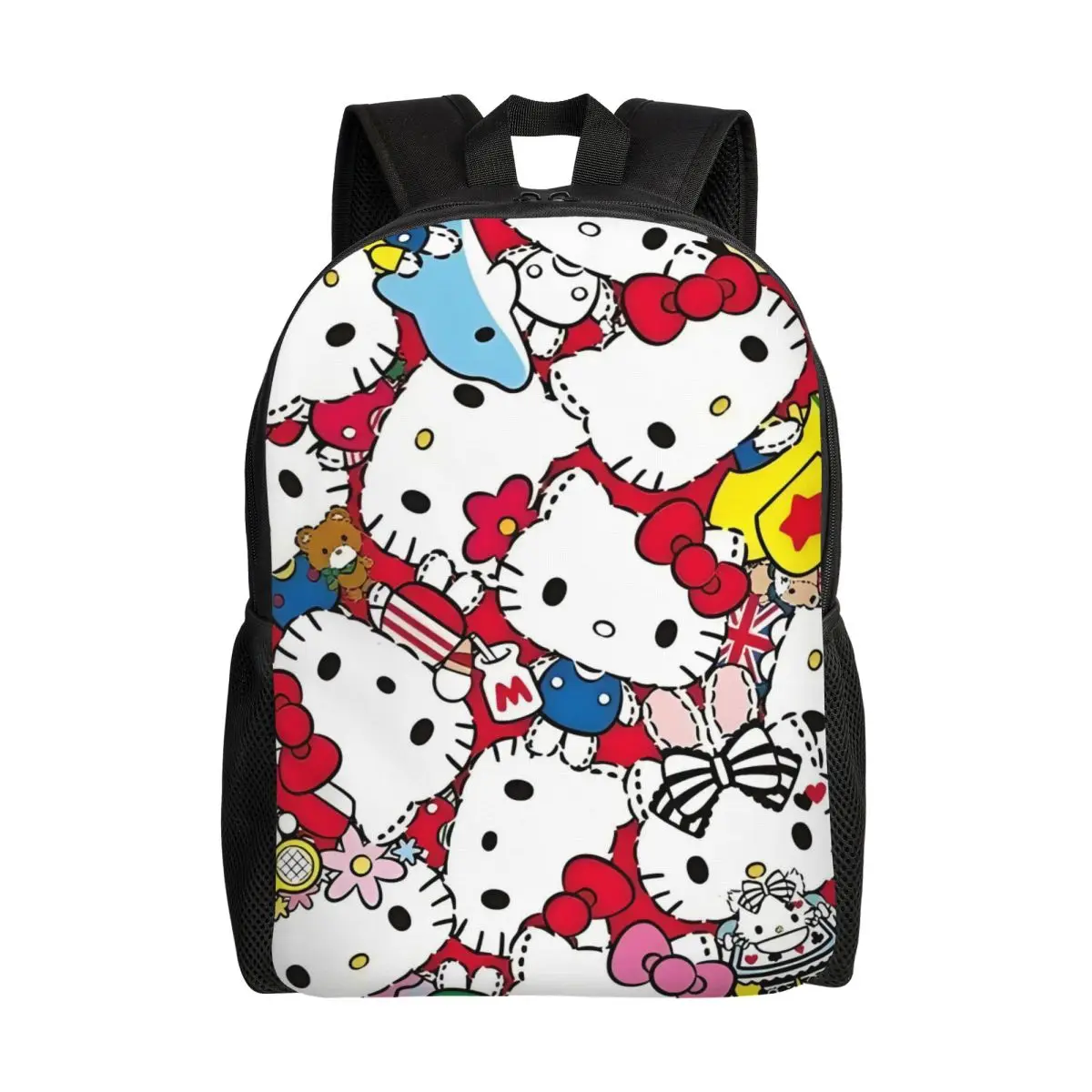 

Рюкзак с узорами Hello Kitty для женщин и мужчин, базовая сумка для книг для школы, колледжа, много сумок
