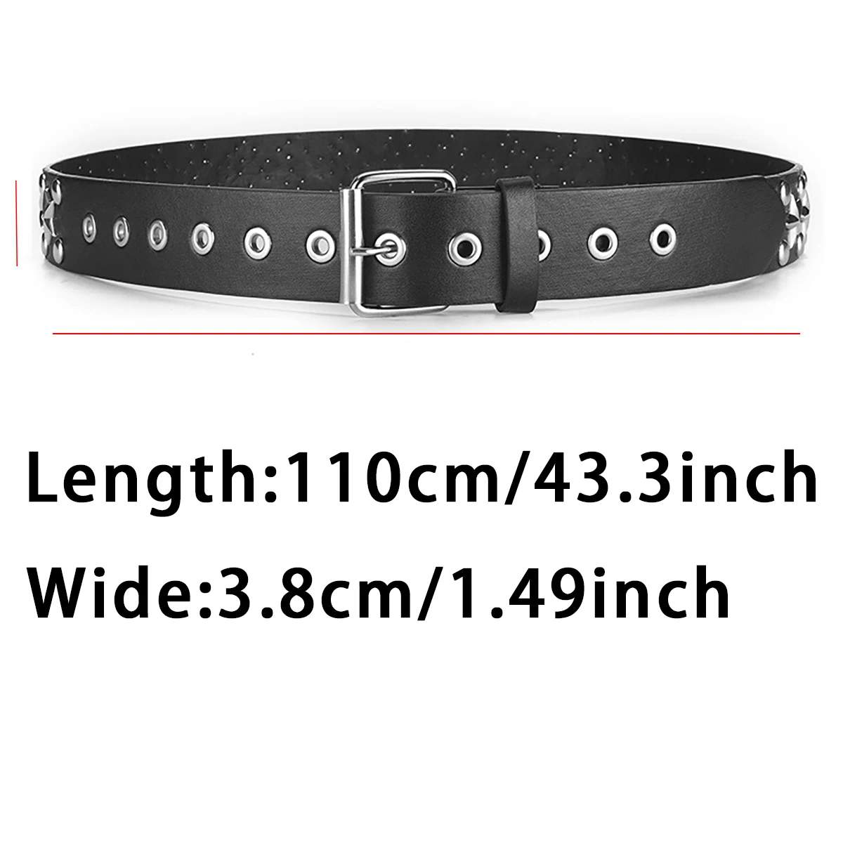 2023 neue Mode Pentagramm Nieten frauen Gürtel Punk Hip Hop Rock Jeans männer Gürtel – Detail 6