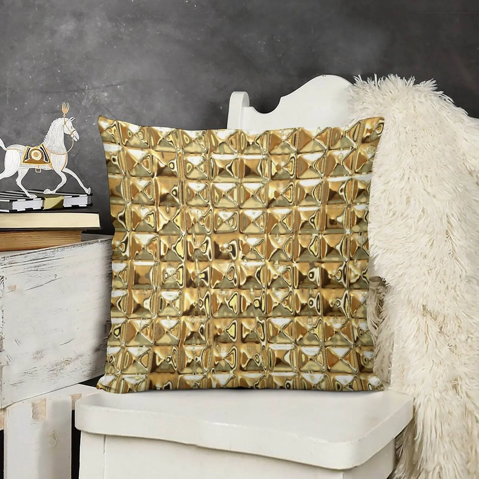 Gold Throw Pillow Rectangular Cushion Cover Decorative Pillow Covers For Sofa