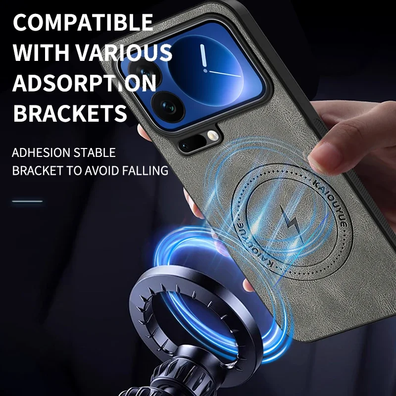 حافظة لهاتف Xiaomi 17 Pro Max لهاتف Magsafe غطاء مغناطيسي غير لامع من جلد الغنم الفاخر لهاتف Xiaomi Mi 17pro ممتص للصدمات مضاد للسقوط #6