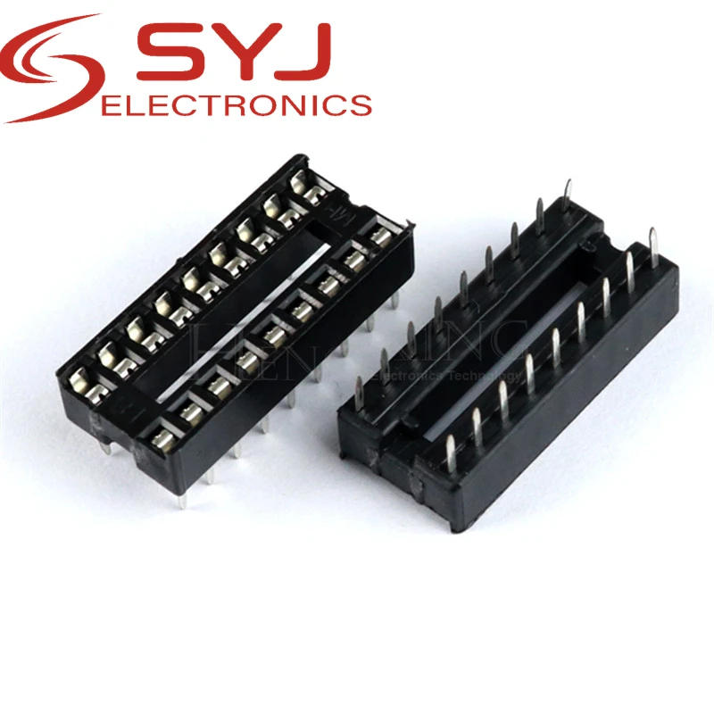 10피스 IC 소켓 통합 블록 인라인 DIP 단일 칩 마이크로컴퓨터 칩 플랫 풋 베이스 서브 18P 좁은