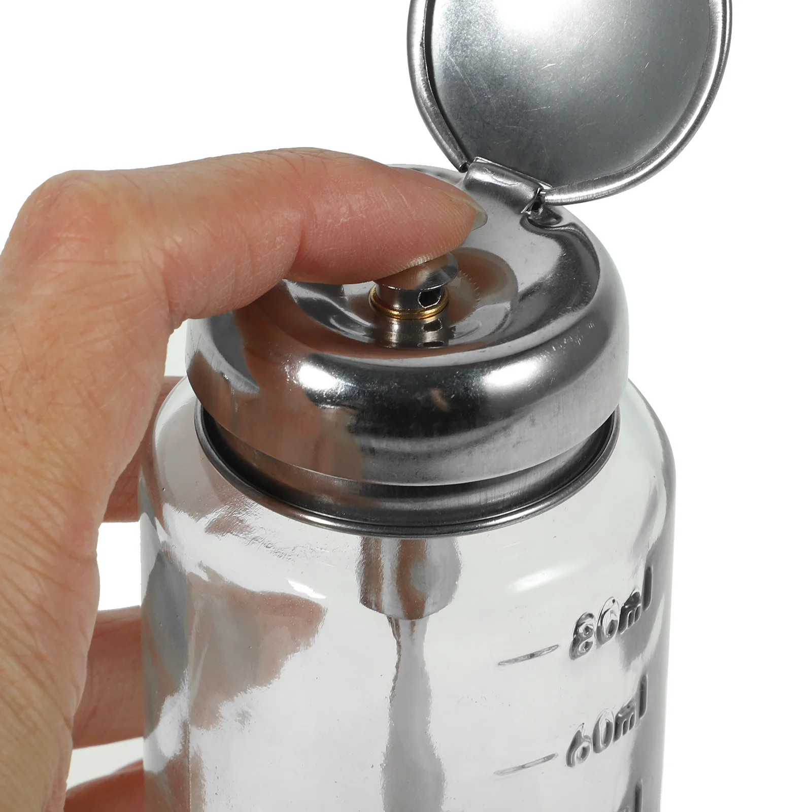 Tragbare leere Flasche nach unten drücken, klares Glas, Nagellackentferner, Spender für Reisen, Make-up, Maniküre, nachfüllbare Flaschen