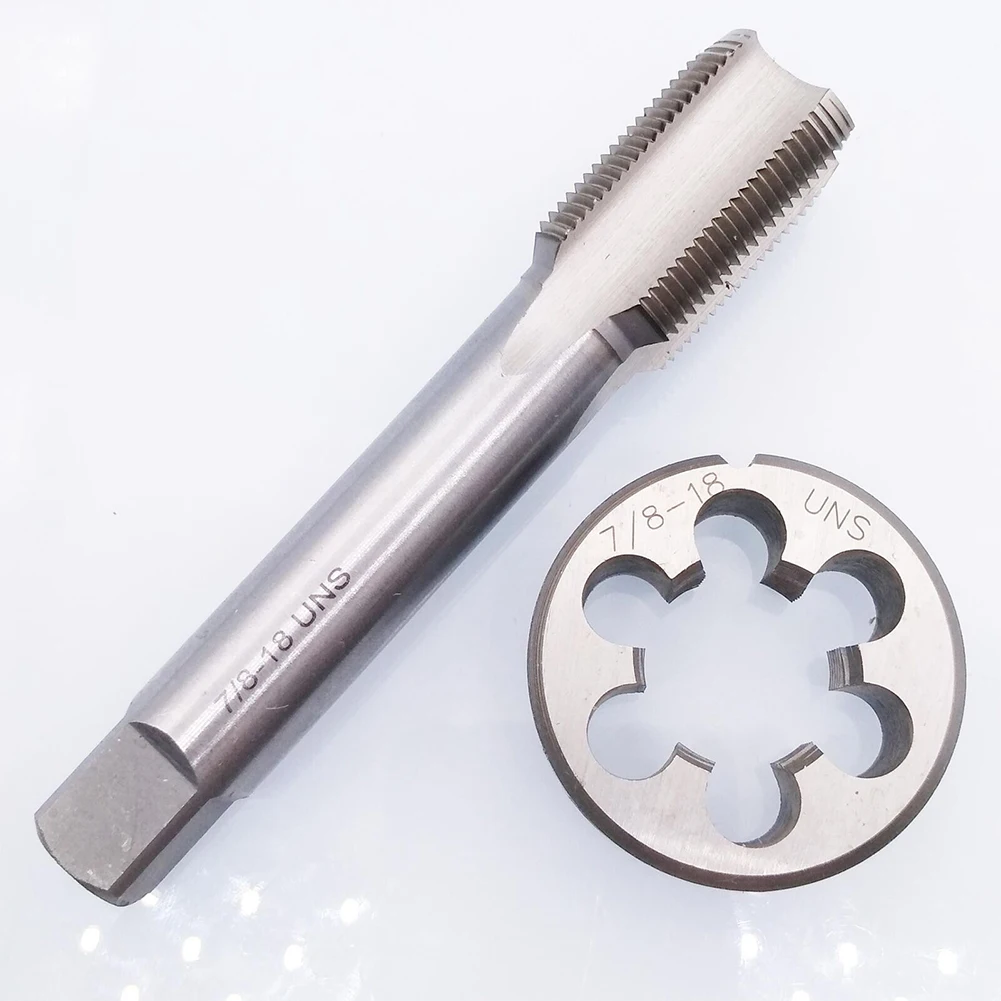 2Pcs 7/8-18 UNS Tap&Die HSS Right Hand Thread For Stainless Steel Iron Copper Aluminum Cutting Metalworking Manual Tools