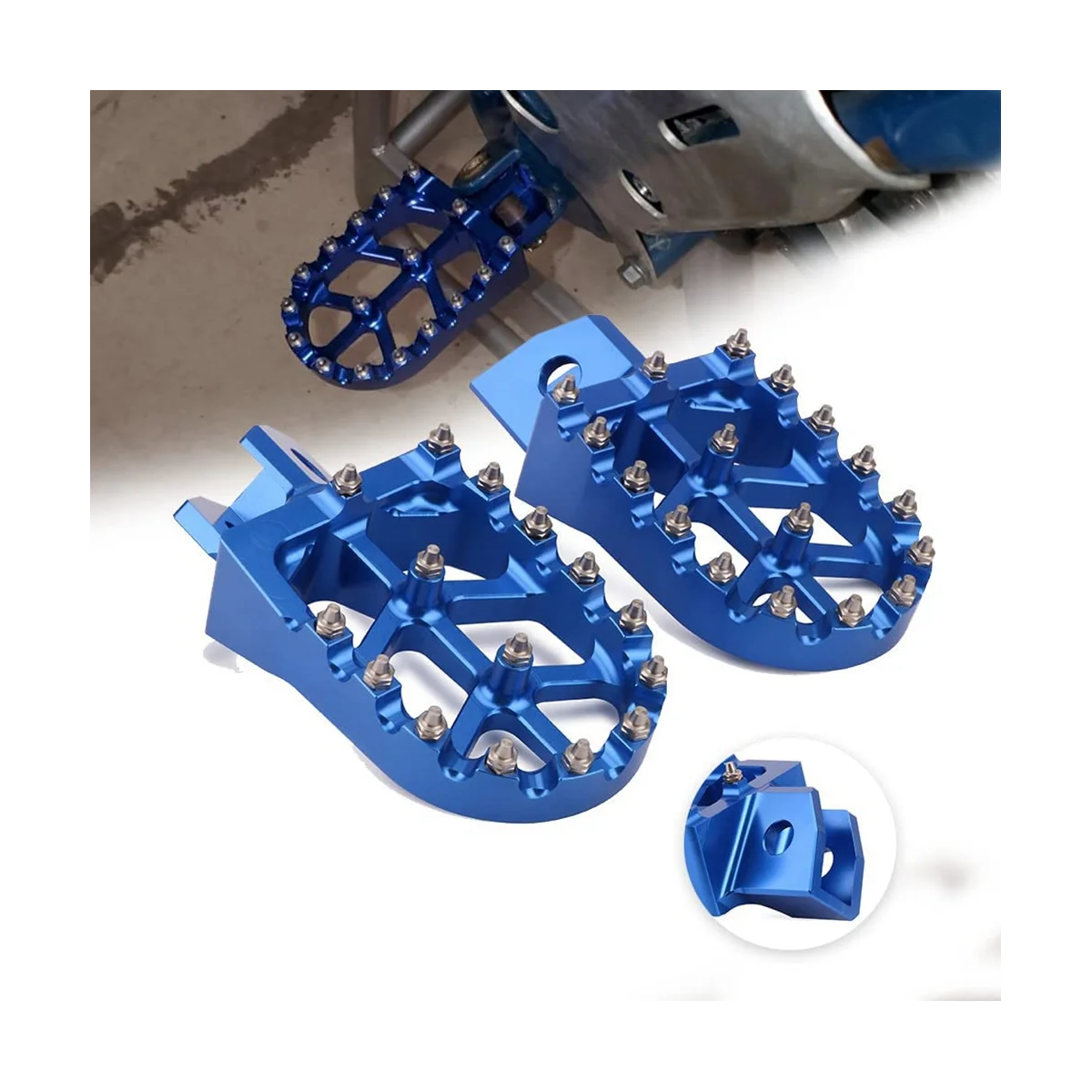 Footpeg Foot Pegs Rests Peda for YAMAHA YZ80 YZ125 YZ250 YZ500 Blue