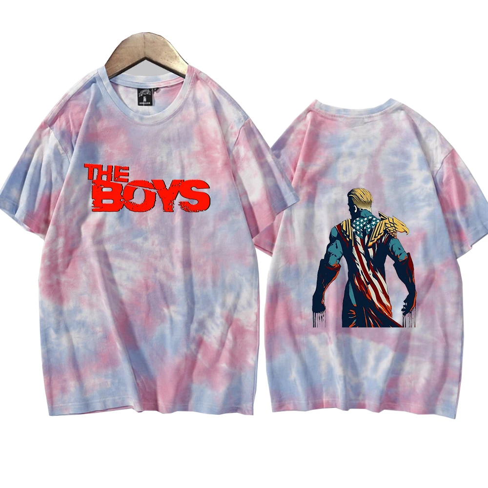 The Homelander Back Oversize Shirt Tie Dye Shirt Unisex Round Neck Short The Boys Fans Gift