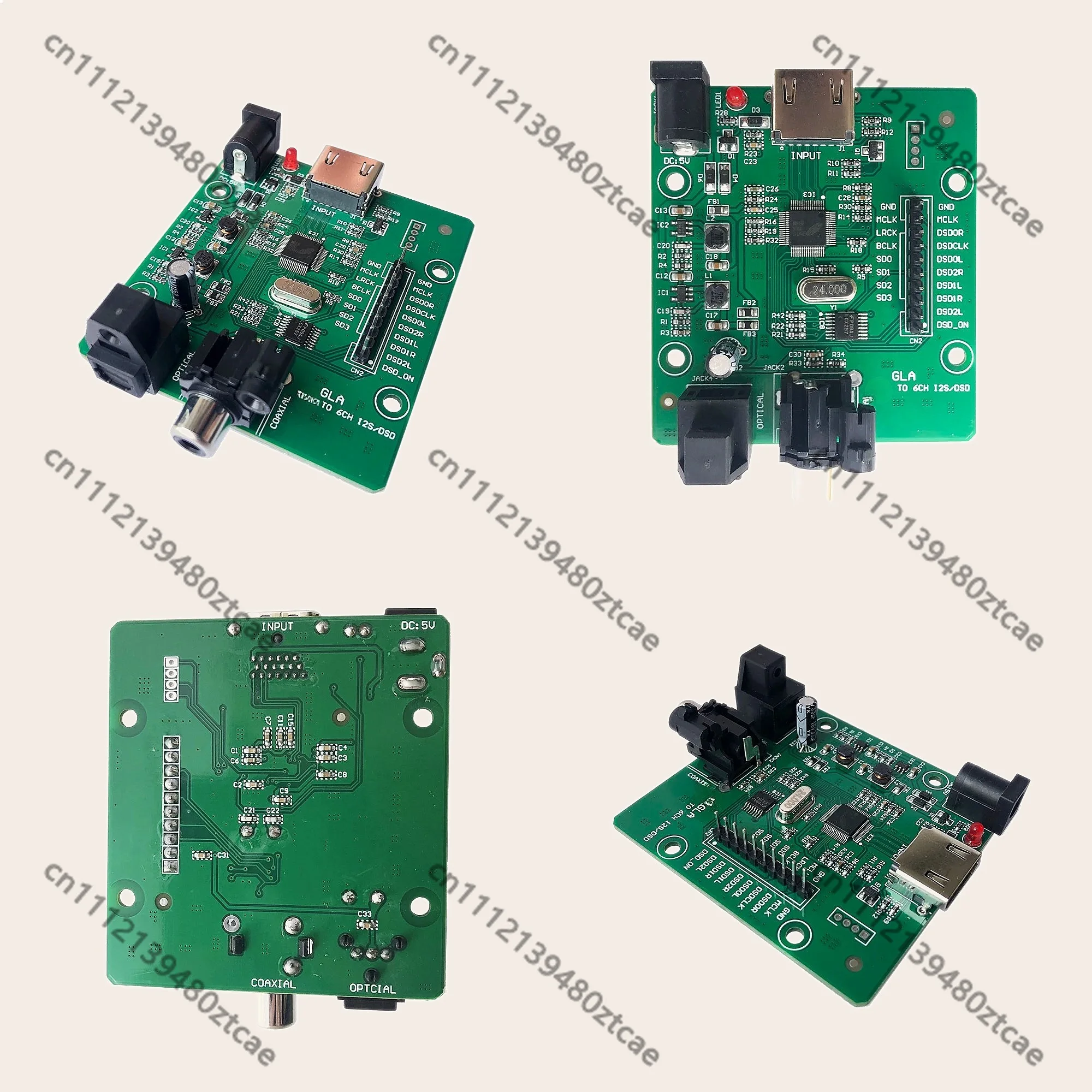 HDMI-Compatible I2S/Coaxial/Fiber Digital Audio Separator Multi-Channel DSD Decoder
