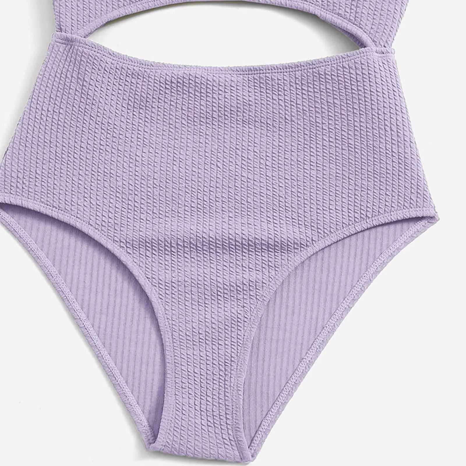 Maillot de bain une pièce pour fille, tissu texturé côtelé, amissié, pour piscine, plage, été, 2024