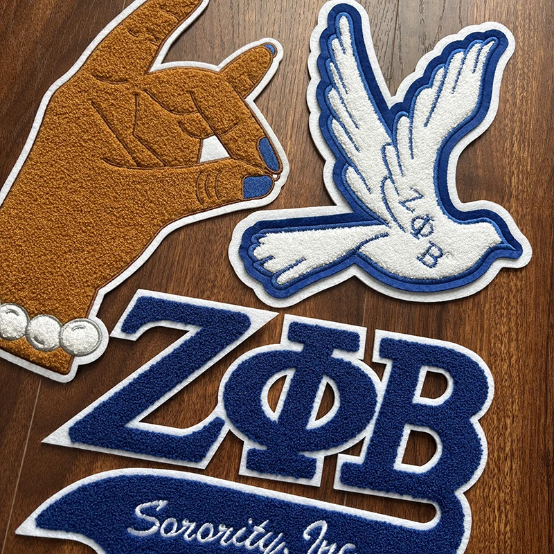 Finer Woman Dove Sorority Iron On Chenille Patch Fo Clothing, Zeta Phi Beta Sisterhood Embroidered Official Style Greek Gift