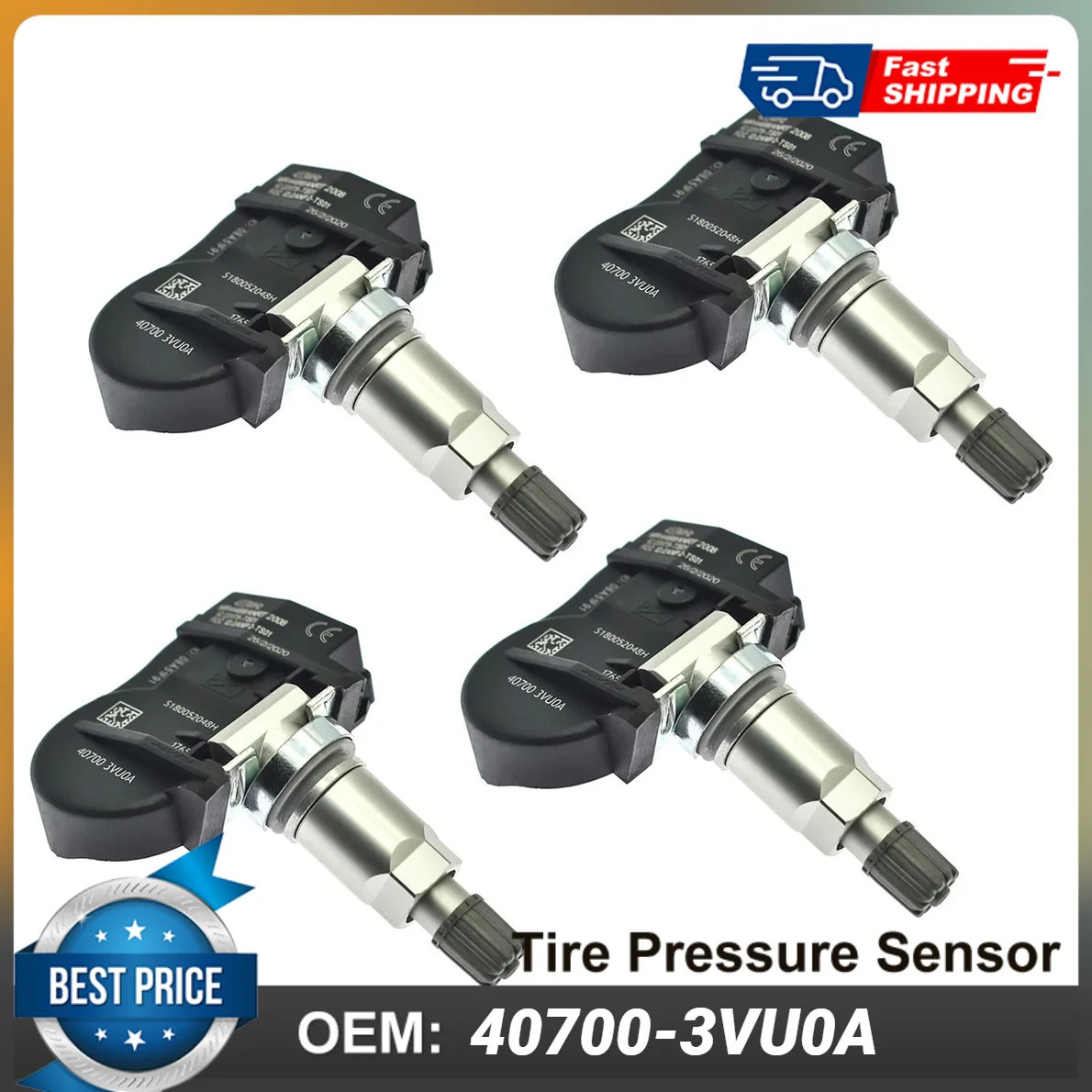 4PCS TPMS Sensor 40700-3VU0A Vehicle Car Auto Parts Tire Pressure Monitoring System 40700 3VU0A 433mhz for Nissan Rogue