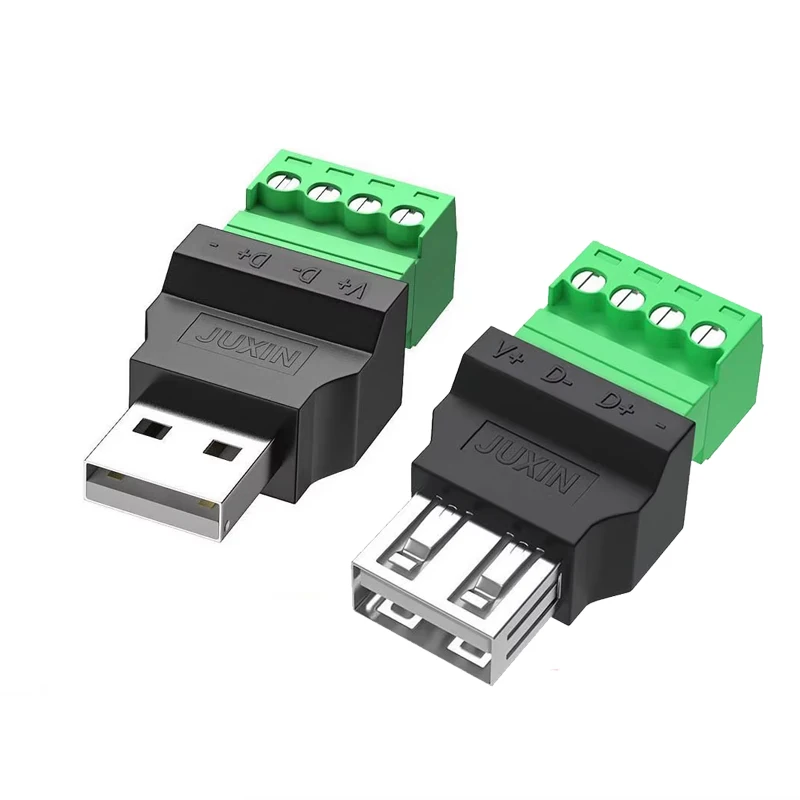 1PCS USB CONNECTOR USB 2.0 Type A Female/Male to 4 Pin Screw Terminal Plug Connector adapter