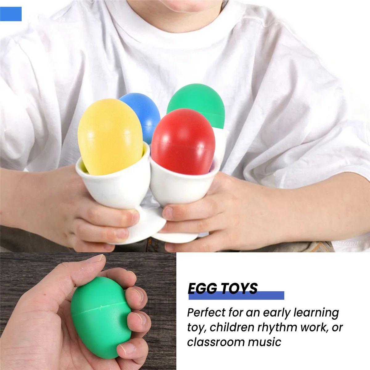ألعاب آلات موسيقية بلاستيكية قرع ، هزازات بيض ماراكاس ، 10 قطع