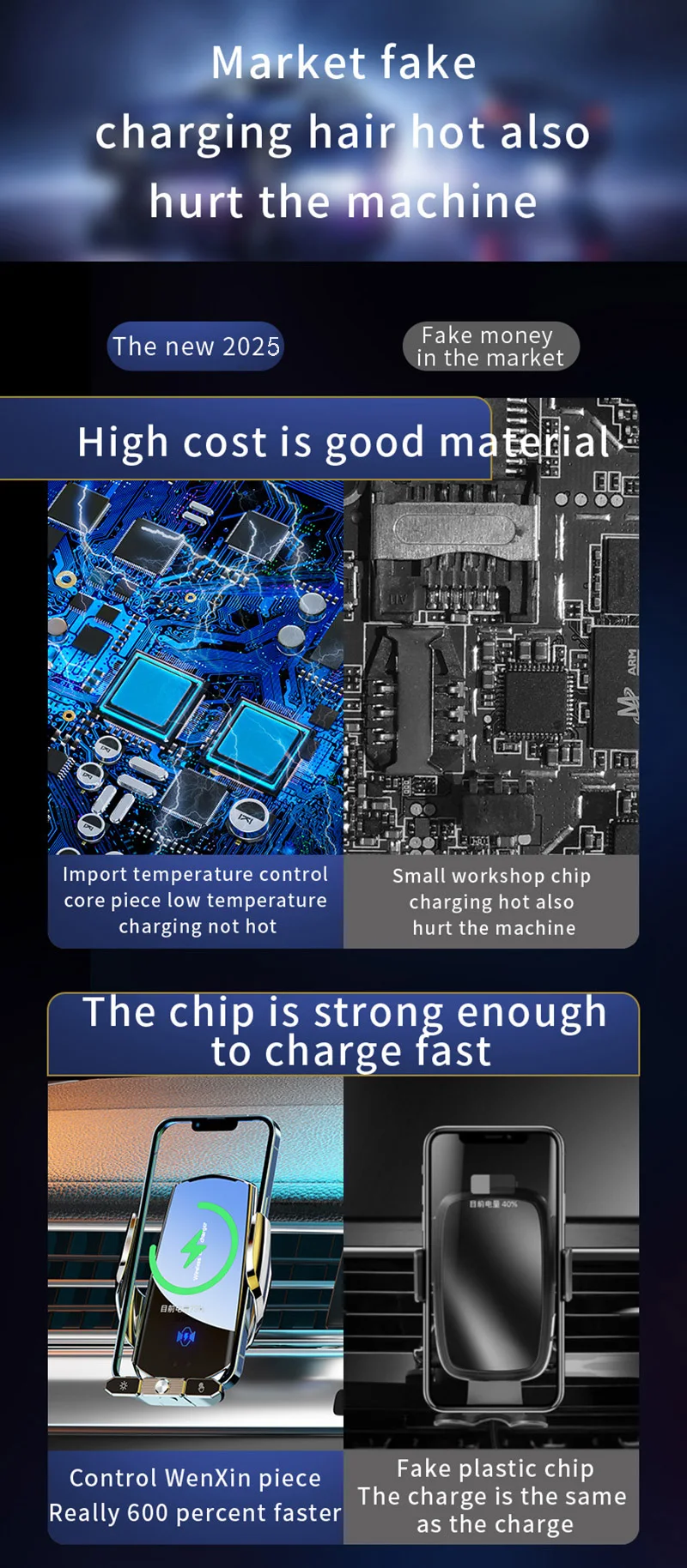 Auto Drahtlose Ladegerät Magnetische Automatische Infrarot Induktion Schnelle Aufladung Für iPhone Xiaomi Samsung Auto Halterung Telefon Halter – Detail 2