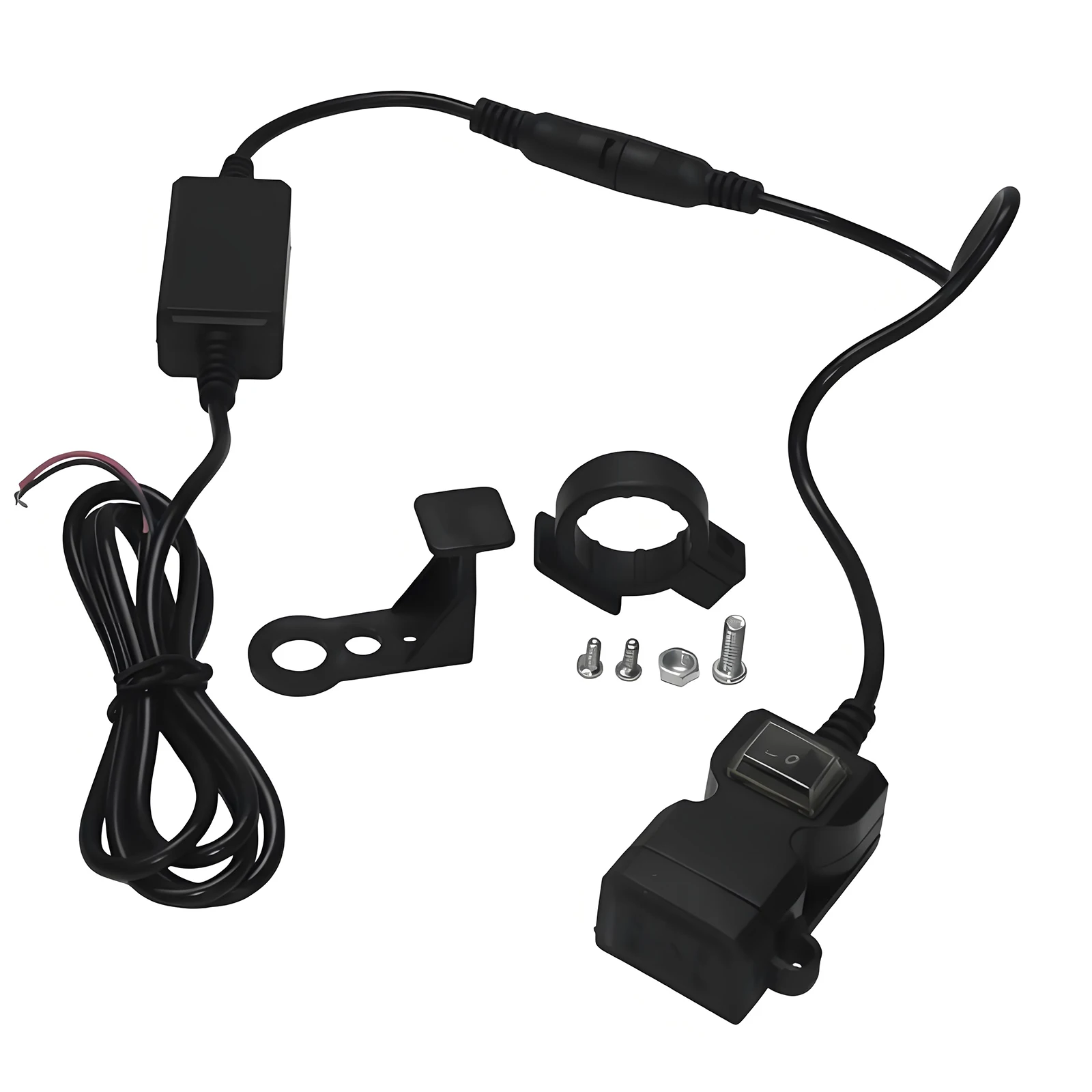 1 Stück Motorrad Dual-USB-Ladegerät-Adapter, wasserdichter Stromversorgungsanschluss für den Rückspiegel