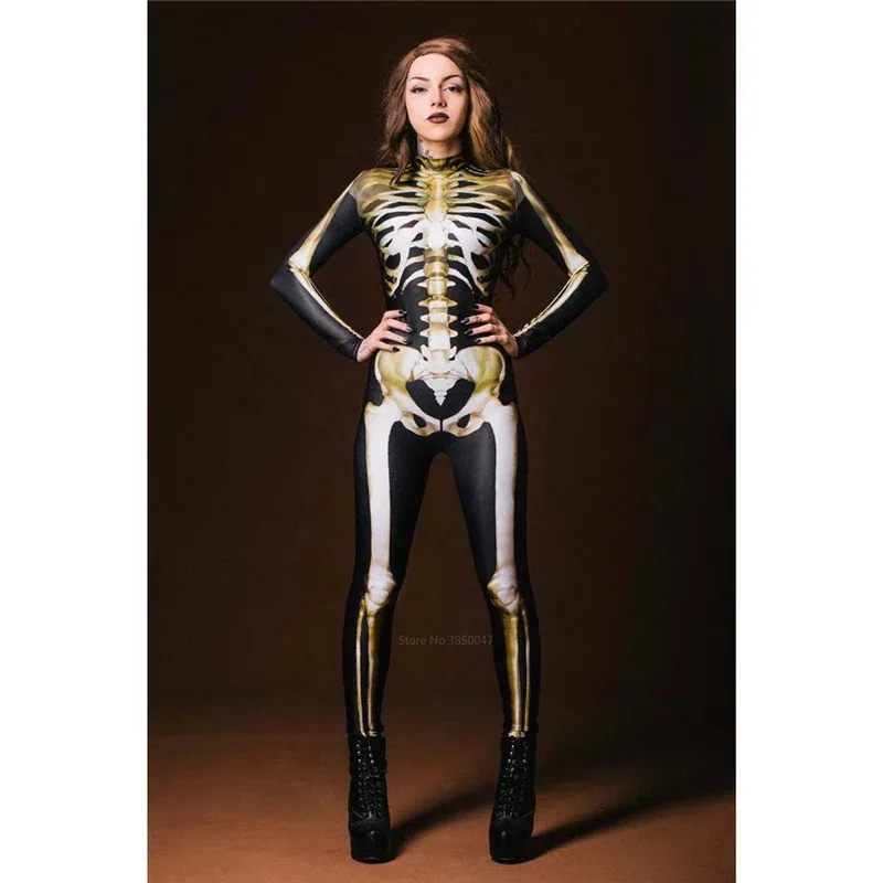 Halloween Carnival Jumpsuit Kids Adults Scary Skeleton Cosplay Costumes Boys Girls Fancy Dress Up Party Devil ir;l5