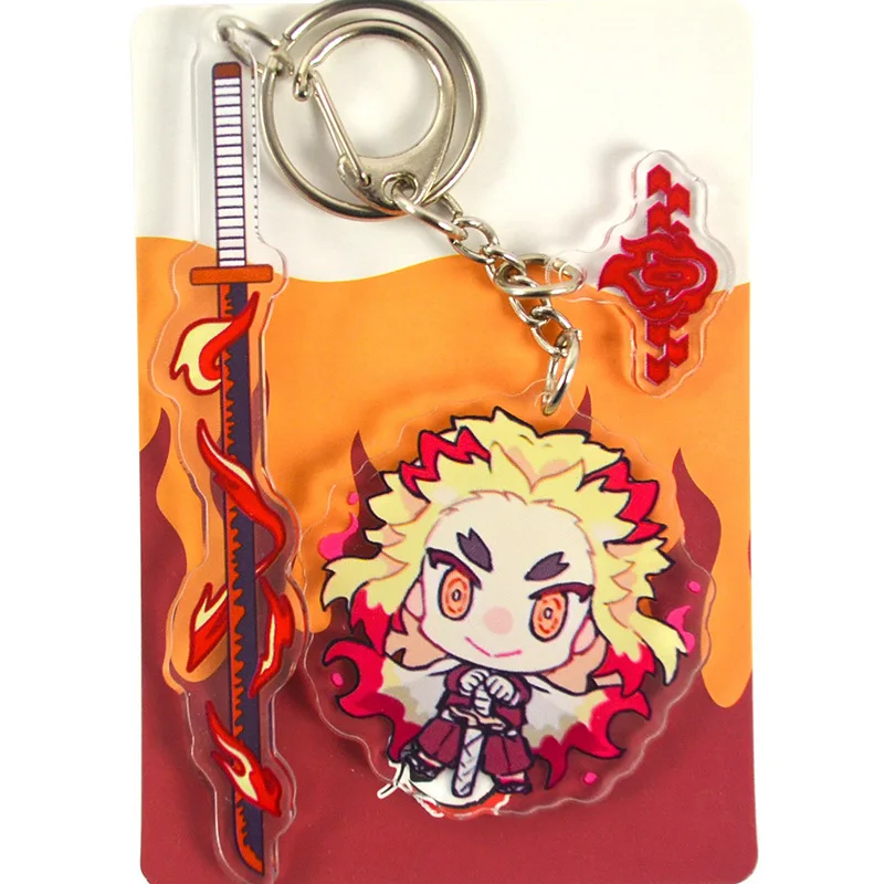 Demon Slayer Anime Peripheral Acrylic weapons Keychains Kamado Tanjirou Kamado Nezuko Backpacks Pendants Ornaments Boy Gift Toys