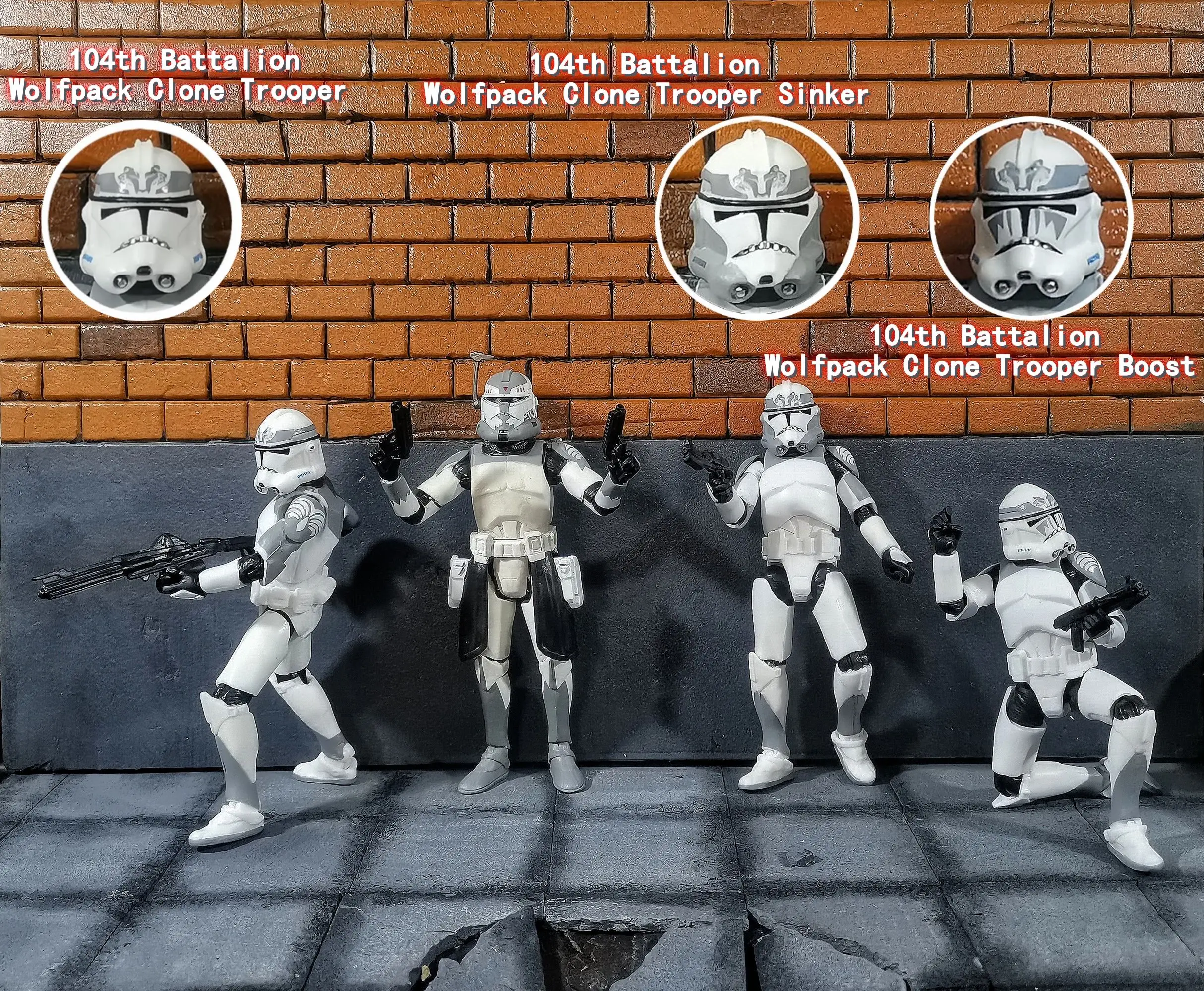 Star wars 3,75 inch clone trooper. wolff epack bataillon plo koon cody action figur obi-wan spielzeug modell lose