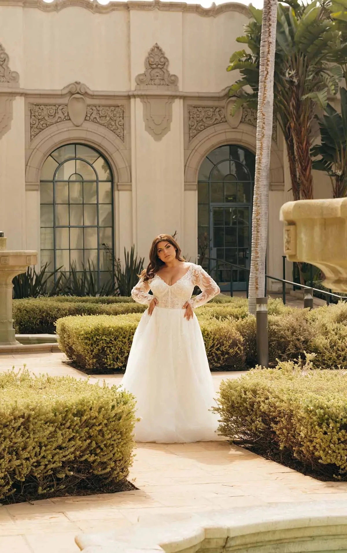 Vestidos De Novia sin espalda De talla grande, línea A, cuello en V, mangas largas, apliques De tul, vestido De Novia bohemio