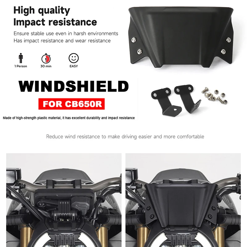 

New Windshield Windscreen Wind Deflector Motorcycle Accessories For Honda CB650R cb650r CB 650R CB 650 R 2019-2023