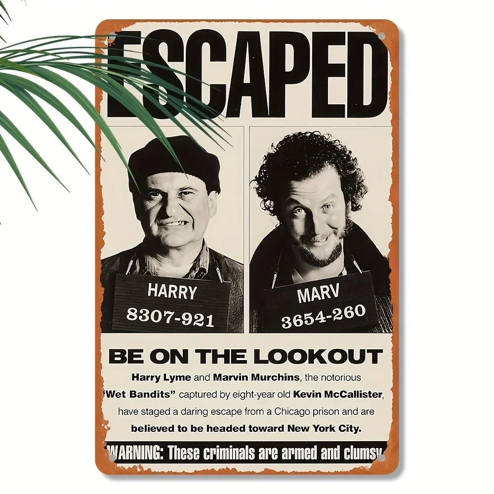 علامة Vintage Home Alone، قطعة واحدة من ملصق القصدير المعدني مقاس 8 × 12 بوصة - ديكور البار/المطعم #5