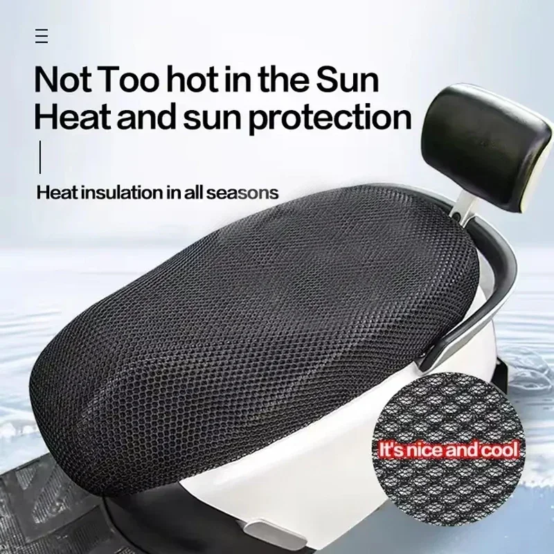 New Summer Cool 3D Mesh Motorcycle Seat Cover Breathable Scooter Seat Covers Cushion Anti-Slip Cover Grid Protection Pad