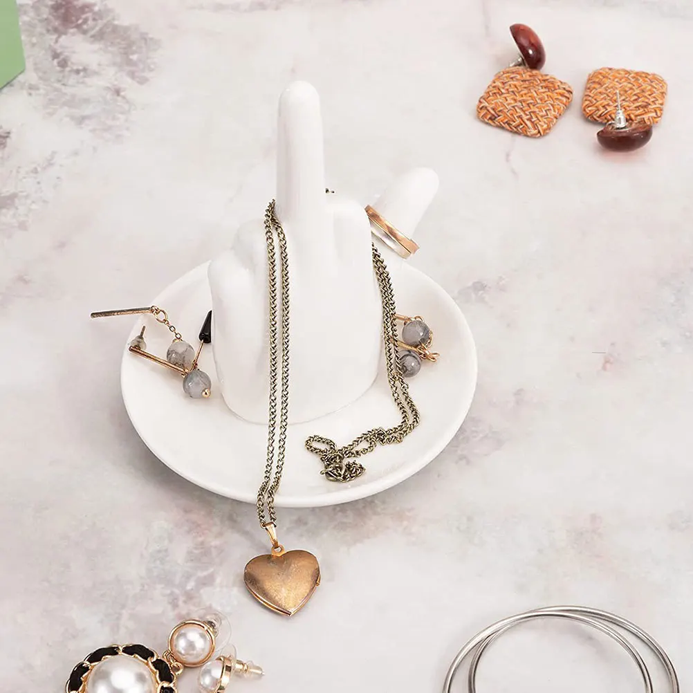 

Hand Ring Jewelry Tray Ceramic Plate Rustic Jewelry Holder Display Organizer for Rings Necklace Bracelets Earrings