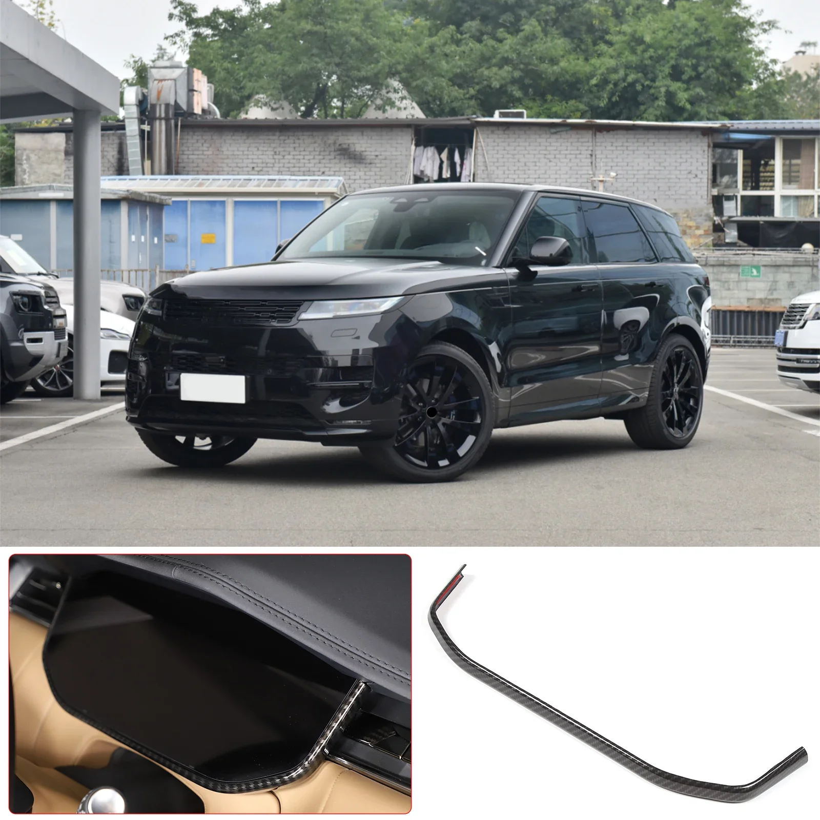 

For Land Rover Range Rover Sport/Vogue 2023+ Car Dashboard Decorative Frame Sticker ABS Carbon Fiber Pattern Interior Accessory