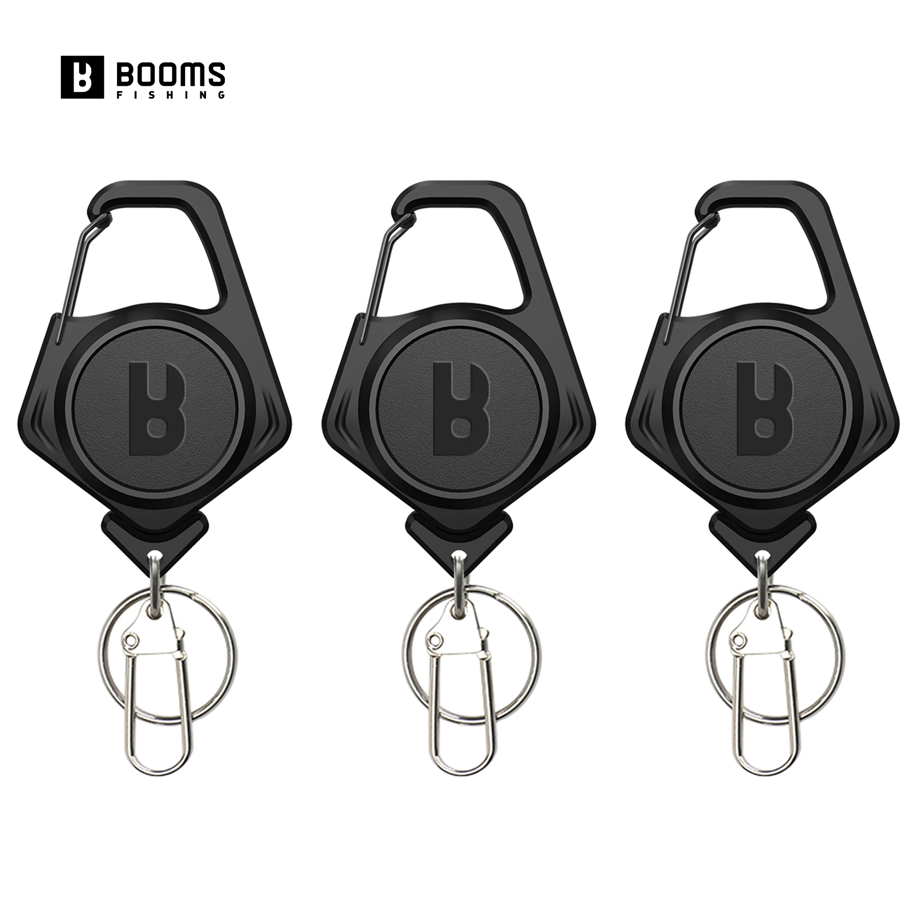 

Booms Fishing XW80 3pcs Fly Fishing Retractor Tools Extractor Keeper Retractable Key Chain Badge Holder Tackle Boxes Accessories