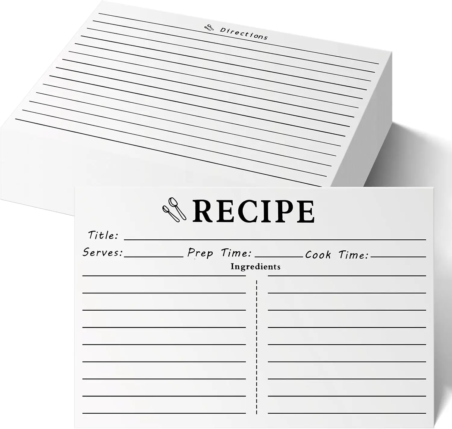 10 Sheets Recipe Cards, 4x6 Inch Vintage Recipe Cards, Suitable for Recording Recipes, Design Recipes and Kitchen Diaries