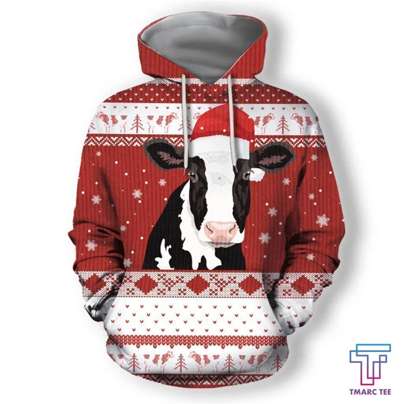 3D مطبوعة أزياء سانتا كلوز نمط هوديس ربيع الخريف طويلة الأكمام عيد الميلاد هوديي رجالي الاتجاه عارضة المتضخم البلوز #4