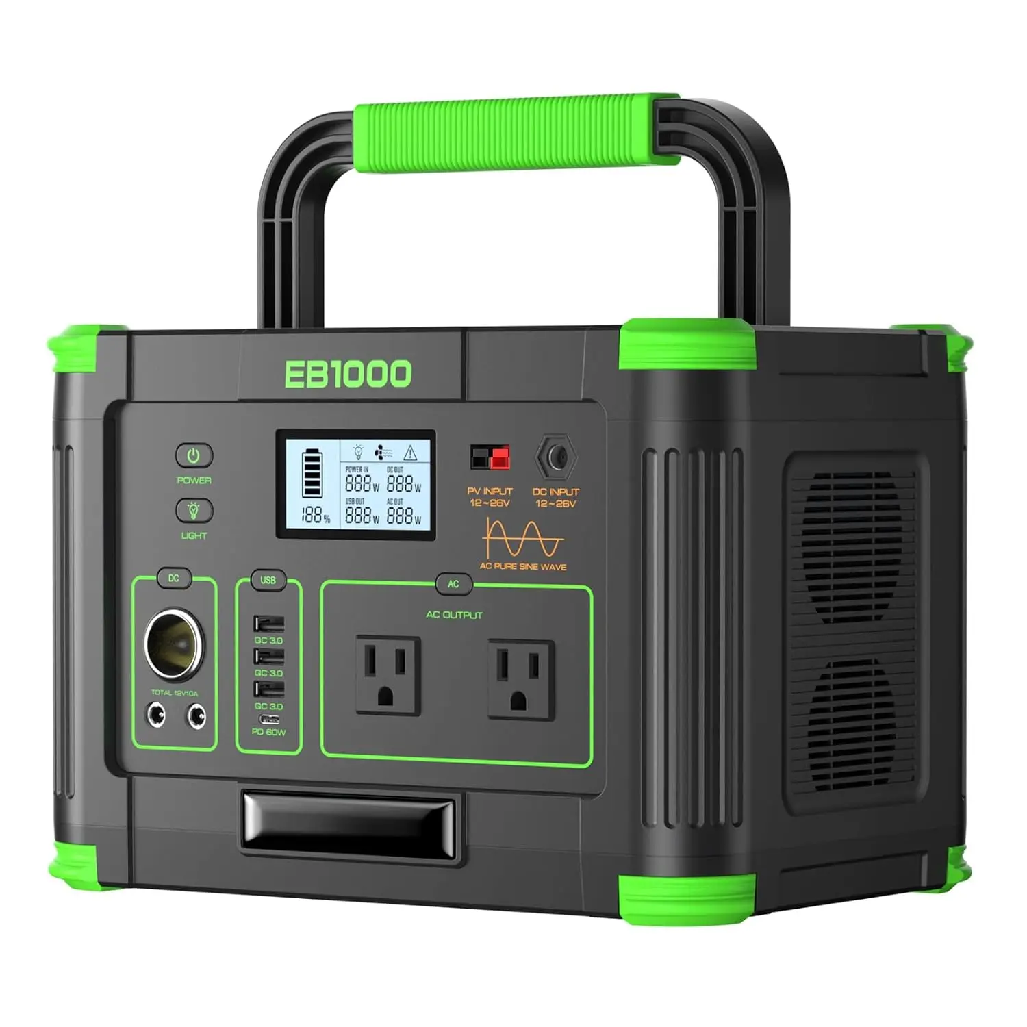999Wh Solar Generator 1000W Portable Power Station for Outdoor, Customized