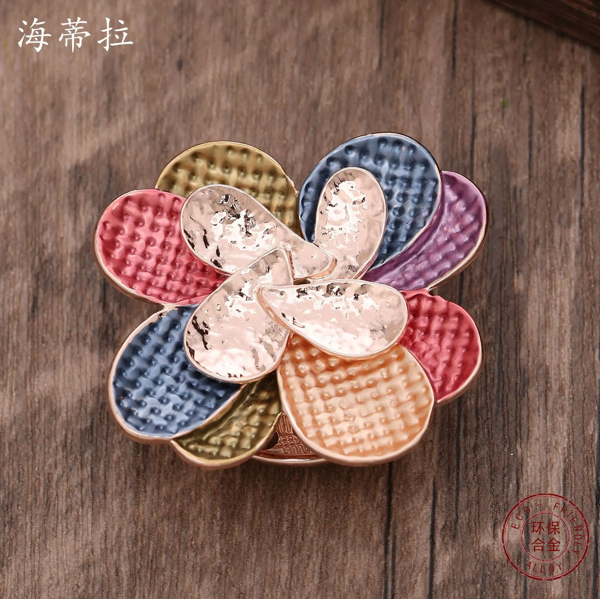 Jewelry DIY accessories hot-selling multi-functional enamel color three-dimensional flower magnetic brooch banquet women's brooc