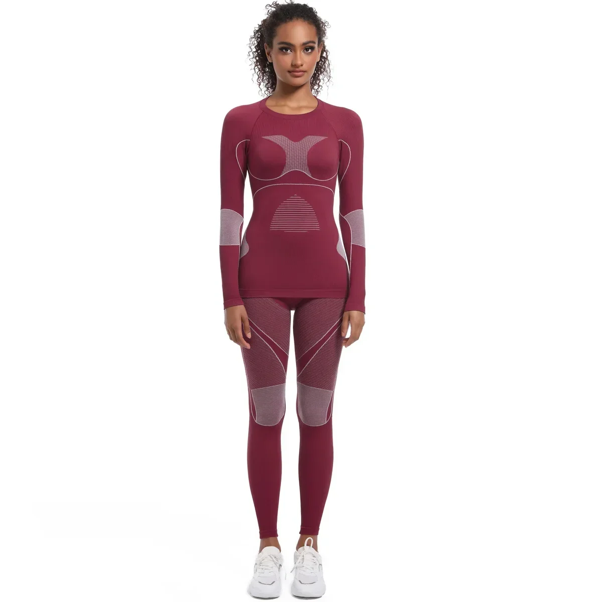 

Seamless Yoga Sets Sports Fitness Tight Hip-lifting Long-sleeved Pants Suits Running Cycling Workout Gym Leggings Sets for Women