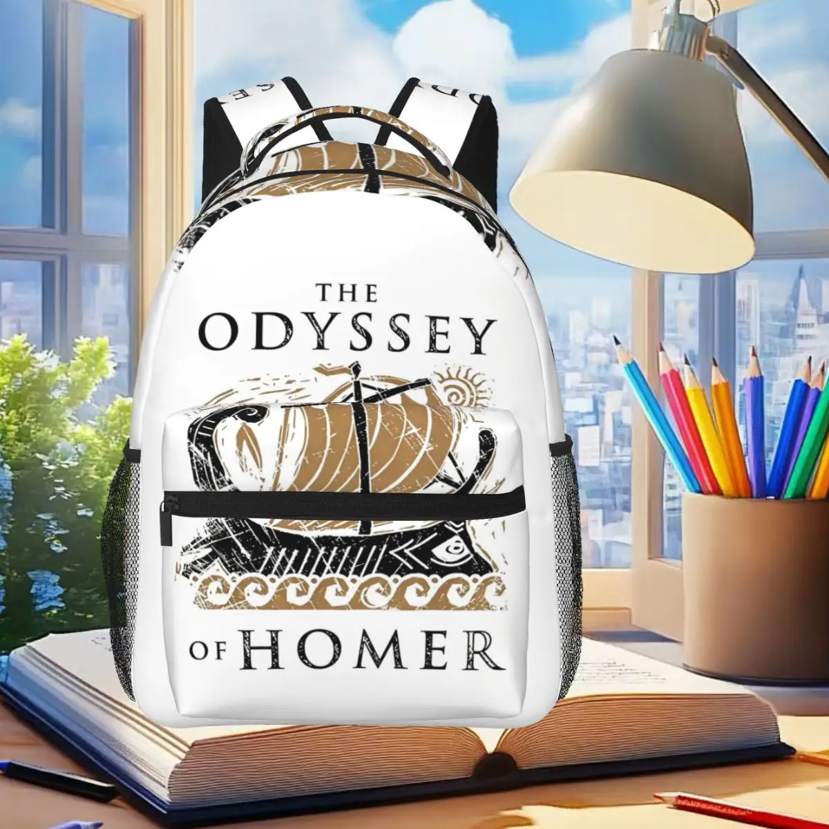 The Odyssey Of Homer Ancient Greek History Book Odyssey Backpack Student Boy Girl BookBag School Bag Shoulder Bags for Men Women