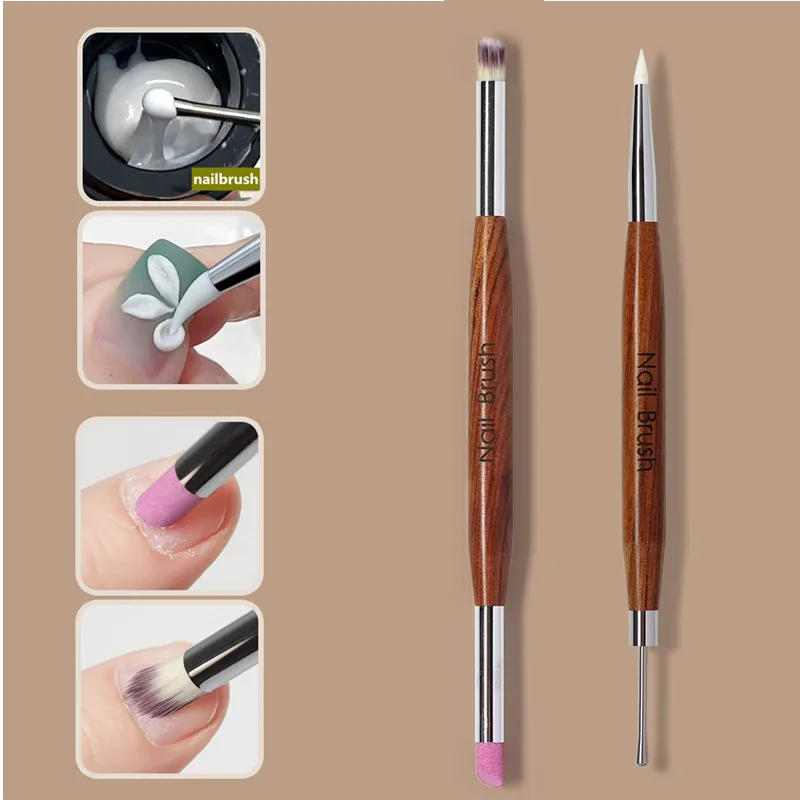 2 สไตล์คู่หัวเล็บ UV เจล Gradient สีเล็บอะคริลิคขัดเจลเล็บเล็บเครื่องมือ