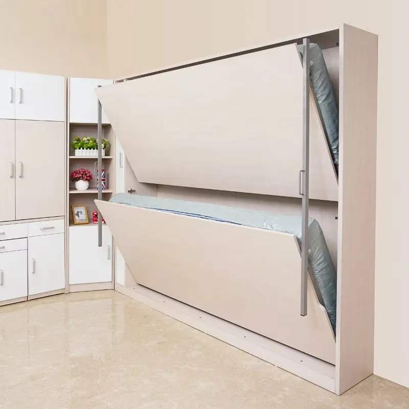 Folding Invisible Wall Bed: Double-deck Student Bunk-in-one, Hidden Double Parent-child Bed For Small Spaces