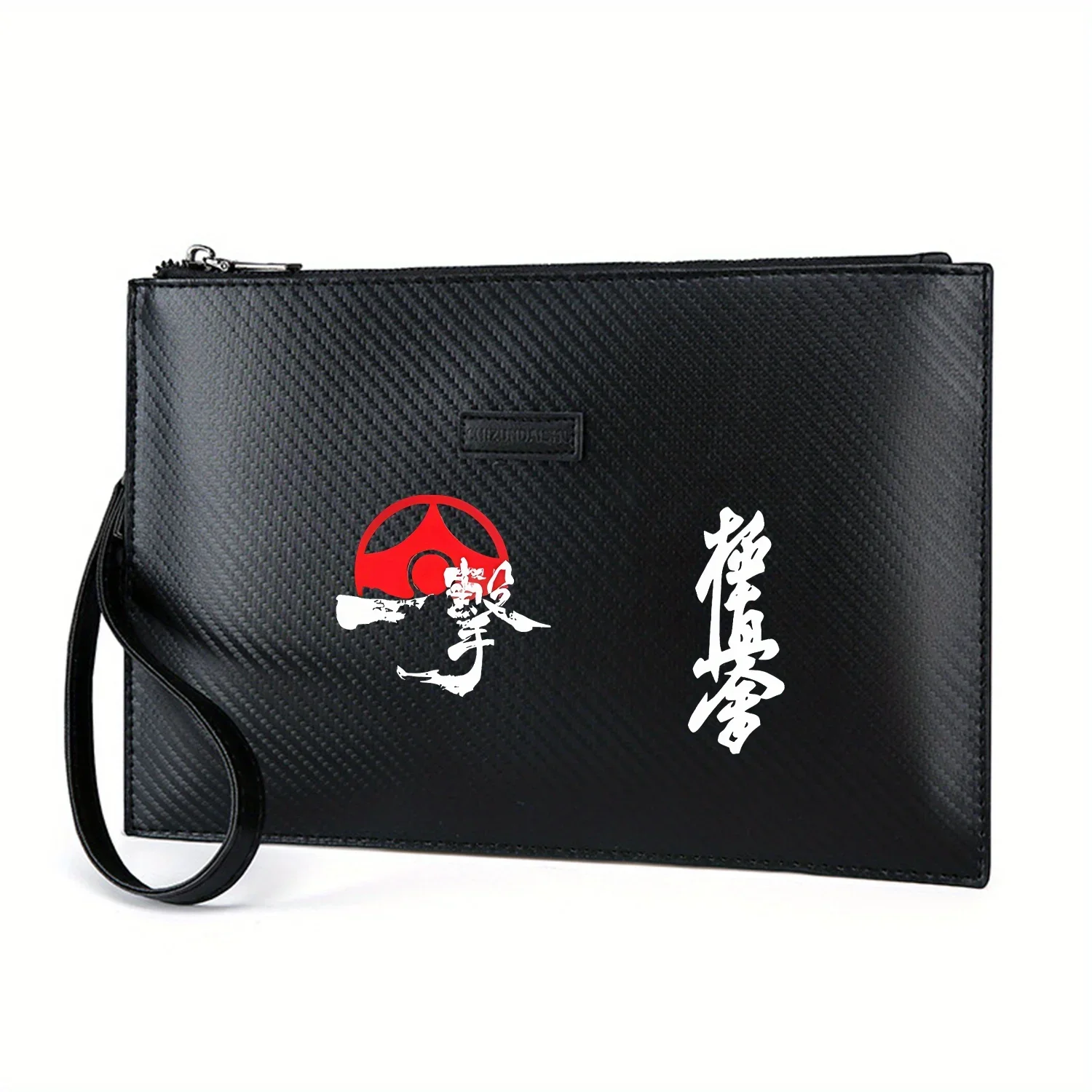 pincel-de-arte-japones-palavras-brancas-preto-elegante-impresso-pu-bolsa-masculina-elegante-e-pratica-para-transporte-diario