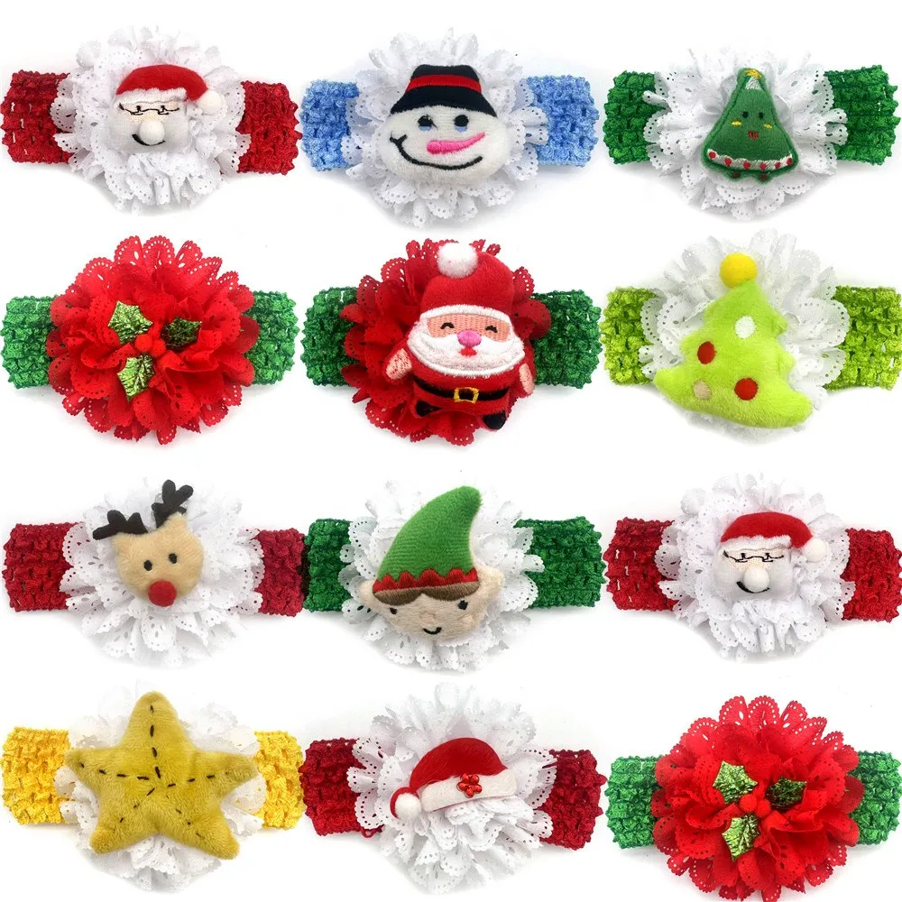 

Christmas Pet Dog Elastic Band Bowties Santa Claus Christmas Tree Shape Dog Bowties for Small Middle Large Dogs Grooming Product