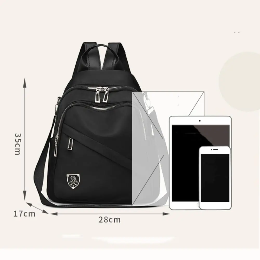 Fashion Waterproof Nylon Casual Backpack Multi-layer Large Capacity Student School Bag Mini Daypack Anti-theft Travel Rucksack