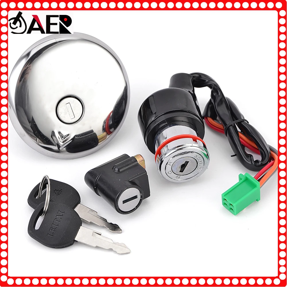 GN 125 Ignition Switch Fuel Gas Cap Seat Lock Set Keys for Suzuki GN125 1982-2001 2000 1999 1998 1997 1996 1995 1994 1993 92 91
